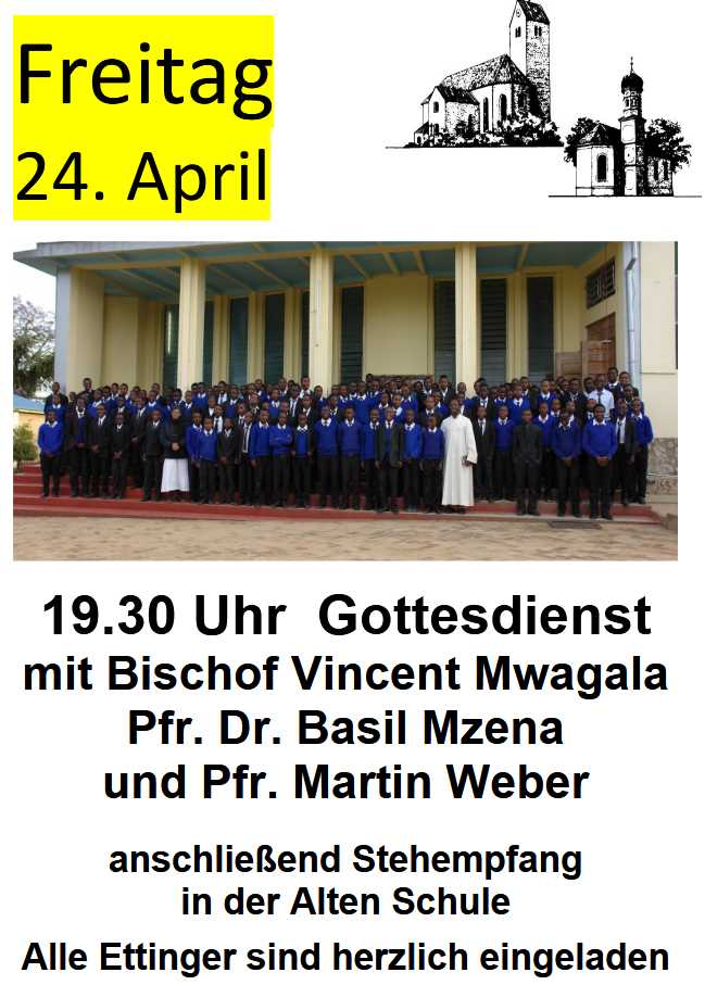 Bischof Vincent Mwagala, Pfr. Dr. Basil Mzena und Pfr. Martin Weber